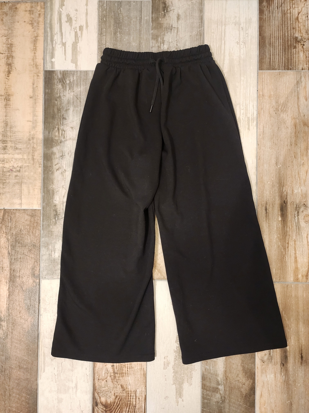 Yogalicious Black Wide-Leg  Sweatpants with Drawstring